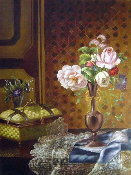 The Floral Piece. The painting by Martin Johnson Heade