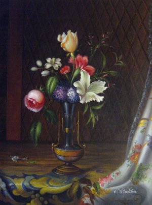 Martin Johnson Heade, Vase Of Mixed Flowers, Painting on canvas