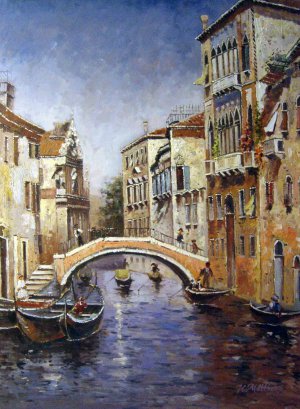 Martin Rico y Ortega, The Sunny Canal, Painting on canvas
