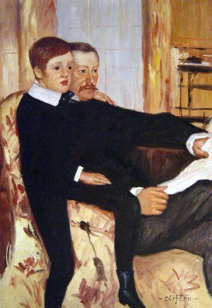 Mary Cassatt, Alexander J. Cassatt And His Son, Painting on canvas