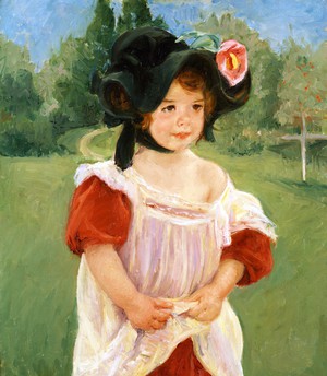 Famous paintings of Children: At Springtime: Margot Standing in a Garden (Fillette dans un Jardin)