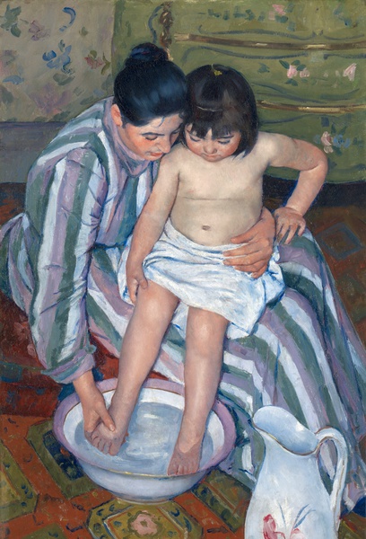 Child's Bath. The painting by Mary Cassatt