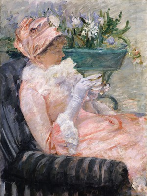 Mary Cassatt, Cup of Tea, Painting on canvas