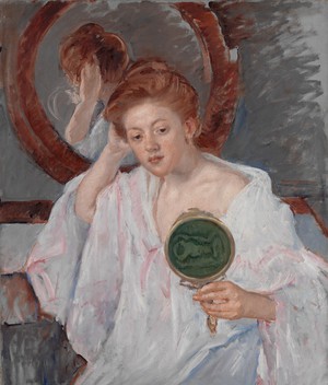 Mary Cassatt, Denise at Her Dressing Table, Painting on canvas