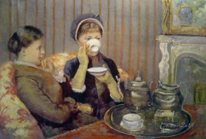 Mary Cassatt, Five O'Clock Tea, Painting on canvas