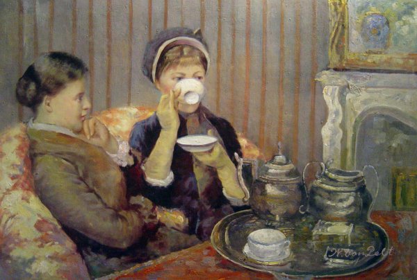 Five O'Clock Tea. The painting by Mary Cassatt