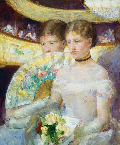 In the Loge. The painting by Mary Cassatt