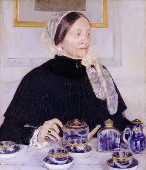 Famous paintings of Cafe Dining: Lady at the Tea Table