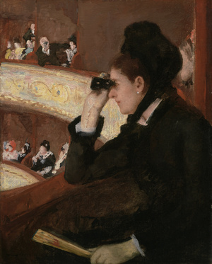 Mary Cassatt, Looking Out In the Loge, Art Reproduction