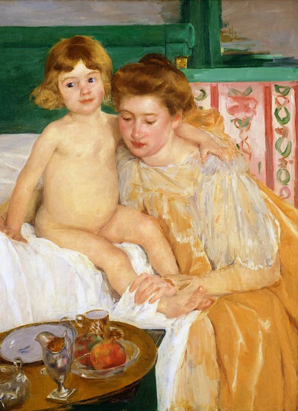 Mother and Child (Baby Getting Up from His Nap). The painting by Mary Cassatt