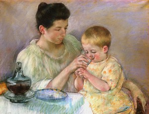 Mary Cassatt, Mother Feeding Child, Art Reproduction
