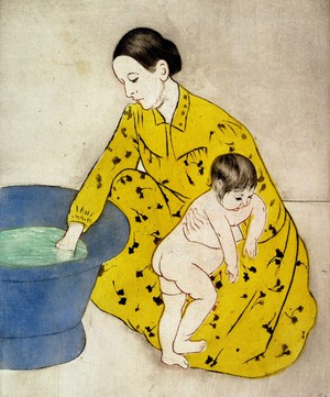 Famous paintings of Mother and Child: The Bath 2