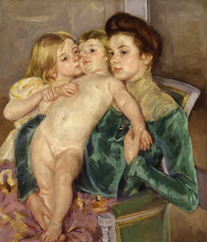 Mary Cassatt, The Caress, Painting on canvas