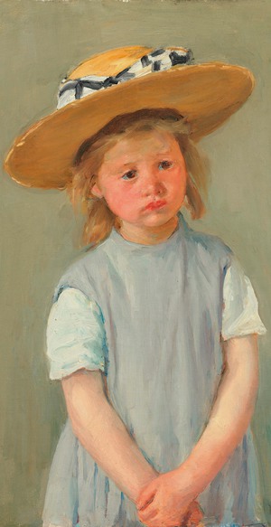 Mary Cassatt, The Child in a Straw Hat, Painting on canvas