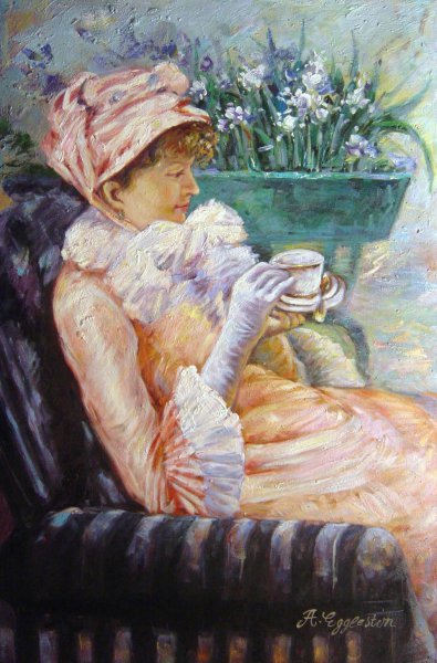 The Cup Of Tea. The painting by Mary Cassatt