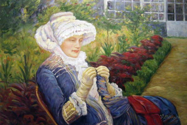 The Garden. The painting by Mary Cassatt