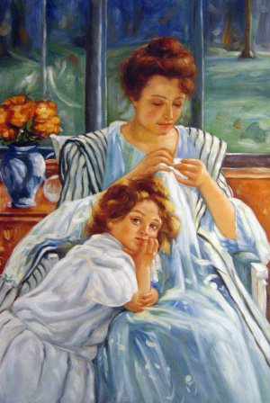 Young Mother Sewing, Mary Cassatt, Art Paintings
