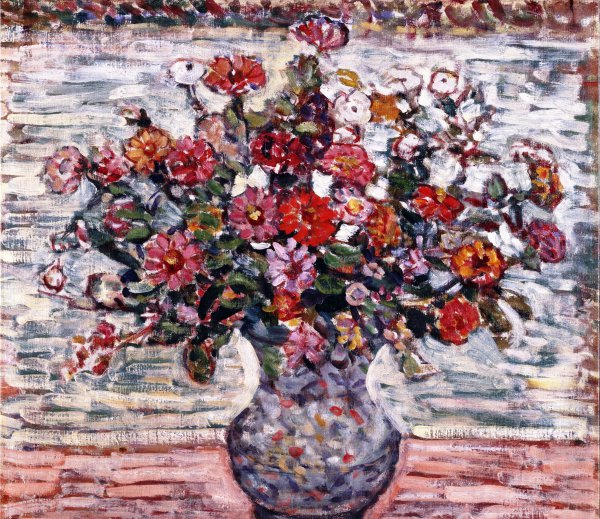Flowers in a Vase. The painting by Maurice Prendergast