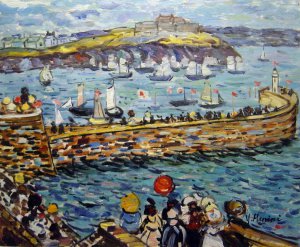 Maurice Prendergast, Lighthouse At St. Malo, Painting on canvas