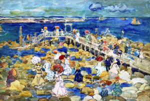 Maurice Prendergast, Low Tide, Beachmont, Painting on canvas