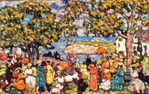 Maurice Prendergast, Picnic, Painting on canvas