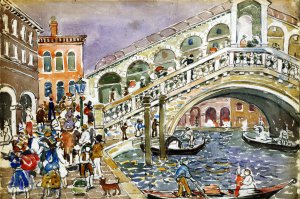Maurice Prendergast, Rialto Bridge, Painting on canvas
