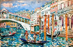 Rialto, Venice, Maurice Prendergast, Art Paintings