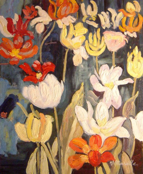 Spring Flowers. The painting by Maurice Prendergast