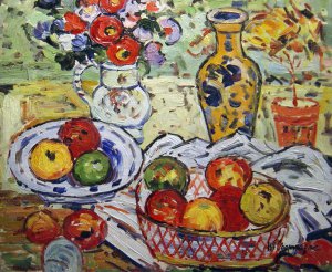 Still Life With Apples, Maurice Prendergast, Art Paintings