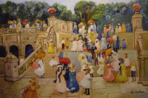 Maurice Prendergast, The Mall, Central Park, Painting on canvas