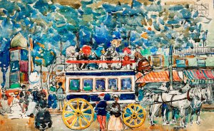 Maurice Prendergast, The Paris Omnibus, Painting on canvas