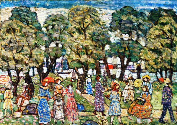 Under the Trees. The painting by Maurice Prendergast