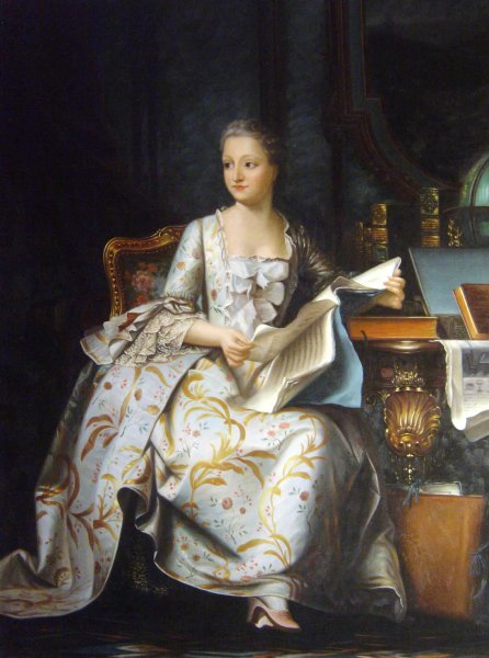 A Portrait Of The Marquise De Pompadour. The painting by Maurice Quentin De La Tour
