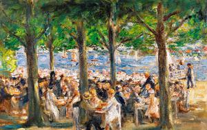 Max Liebermann, Beer Garden near the Havel under Trees, 1922, Painting on canvas