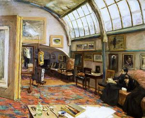 Famous paintings of House Scenes: The Artist's Studio, 1902