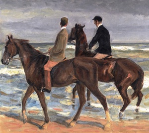 Max Liebermann, Two Riders on a Beach, 1901, Painting on canvas