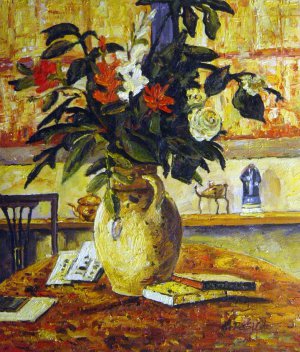 Famous paintings of Florals: Bouquet Of Flowers In Front Of A Window