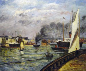 Maxime Maufra, Departure Of A Cargo Ship, Le Havre, Painting on canvas