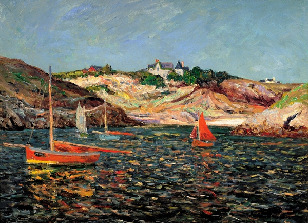 Entrance to the Port on Port-Goulphar, Belle-Ille-en-Mer . The painting by Maxime Maufra