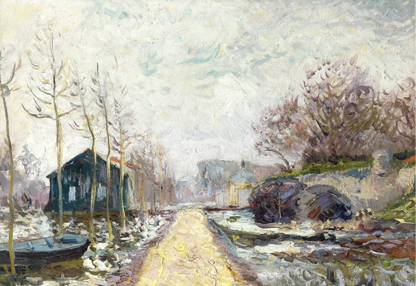 Flood in Winter, Low Goulaine (Lower Loire, Near Nantes). The painting by Maxime Maufra