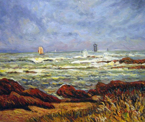 The Barges Lighthouse. The painting by Maxime Maufra