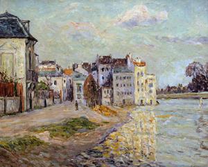 Maxime Maufra, The Embankment of Lagny under Flood Water, Painting on canvas