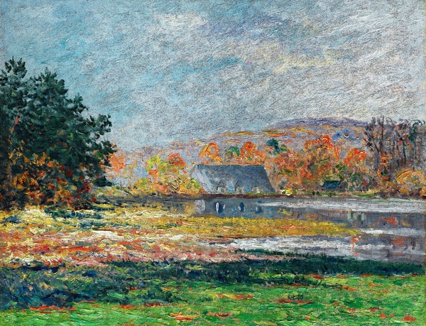 The Foranges-les-Salles Pond, Morbihan. The painting by Maxime Maufra