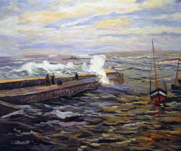 The Jetty At Pontivy, Morbihan. The painting by Maxime Maufra