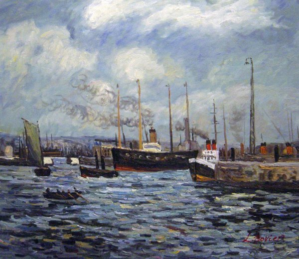 The Port Of Havre. The painting by Maxime Maufra