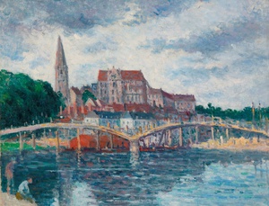 Reproduction oil paintings - Maximilien Luce - L'yonne et la Cathedrale d'Auxerre, 1912