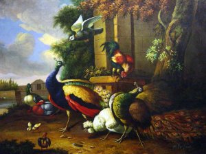 Melchior De Hondecoeter, Birds In A Park, Art Reproduction