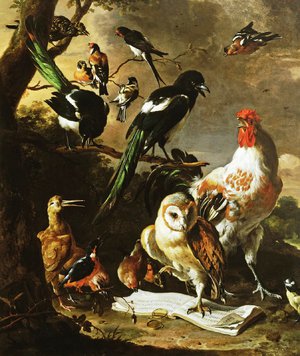 Reproduction oil paintings - Melchior De Hondecoeter - The Bird Concert