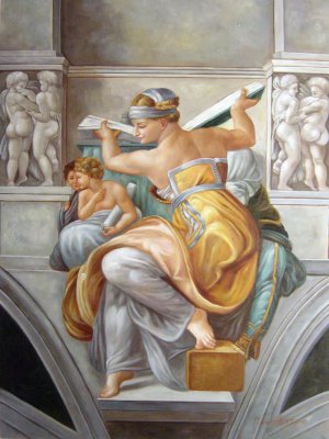 Michelangelo, The Libyan Sibyl, Painting on canvas
