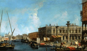 Michele Marieschi, Venice, a View of the Molo from the Bacino Di San Marco with the Piazzetta and the Entrance to the Grand Canal, Painting on canvas